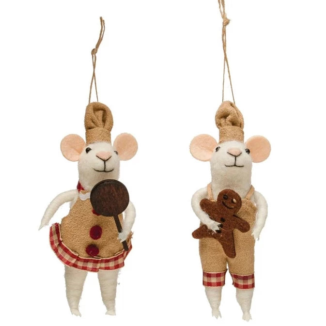 Wool Felt Baker Mouse Ornament