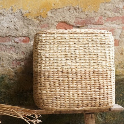 Woven Square Pouf