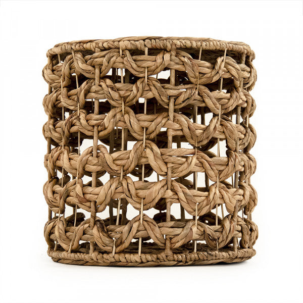 Woven Water Hyacinth Pouf