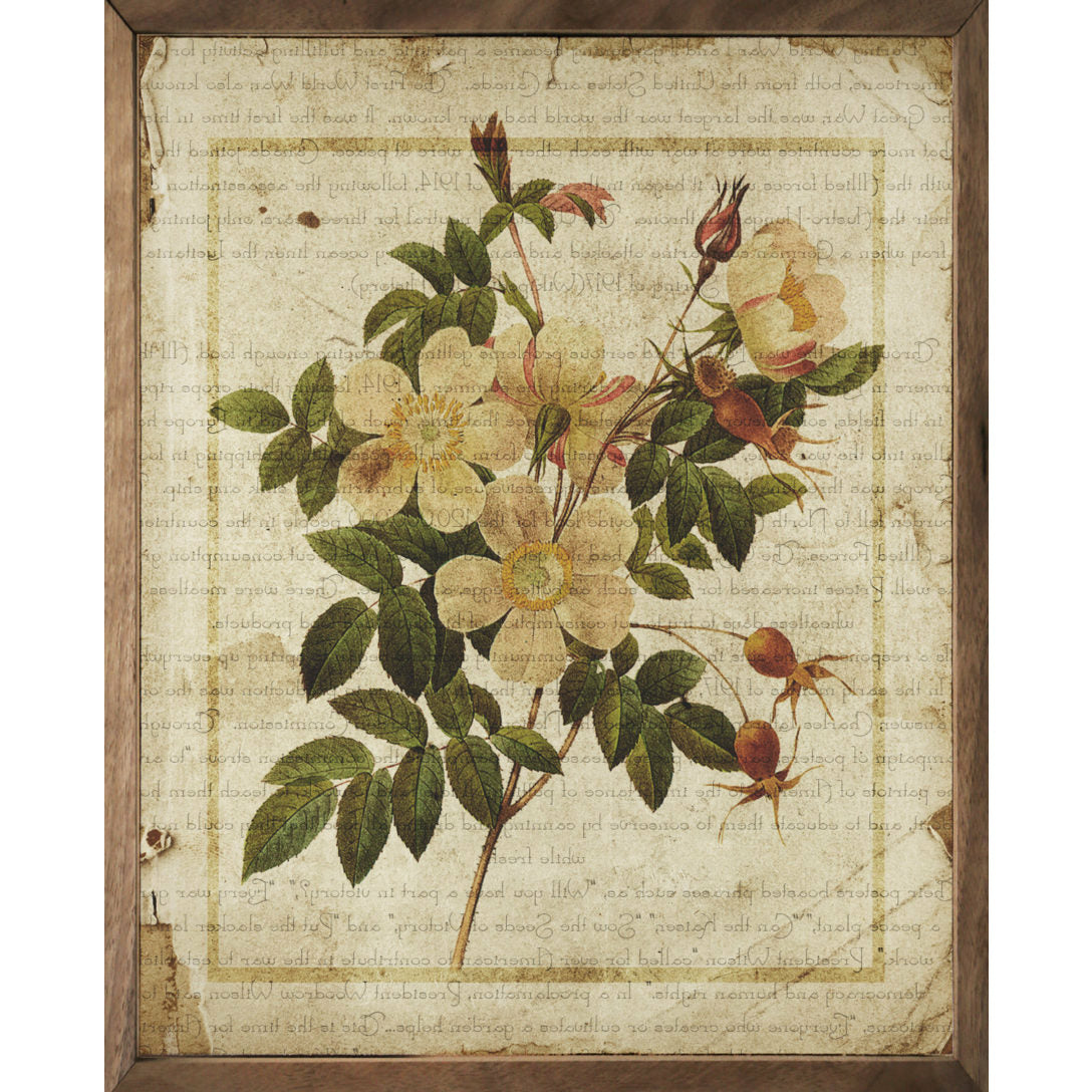 Yellow Botanical Wood Framed Print