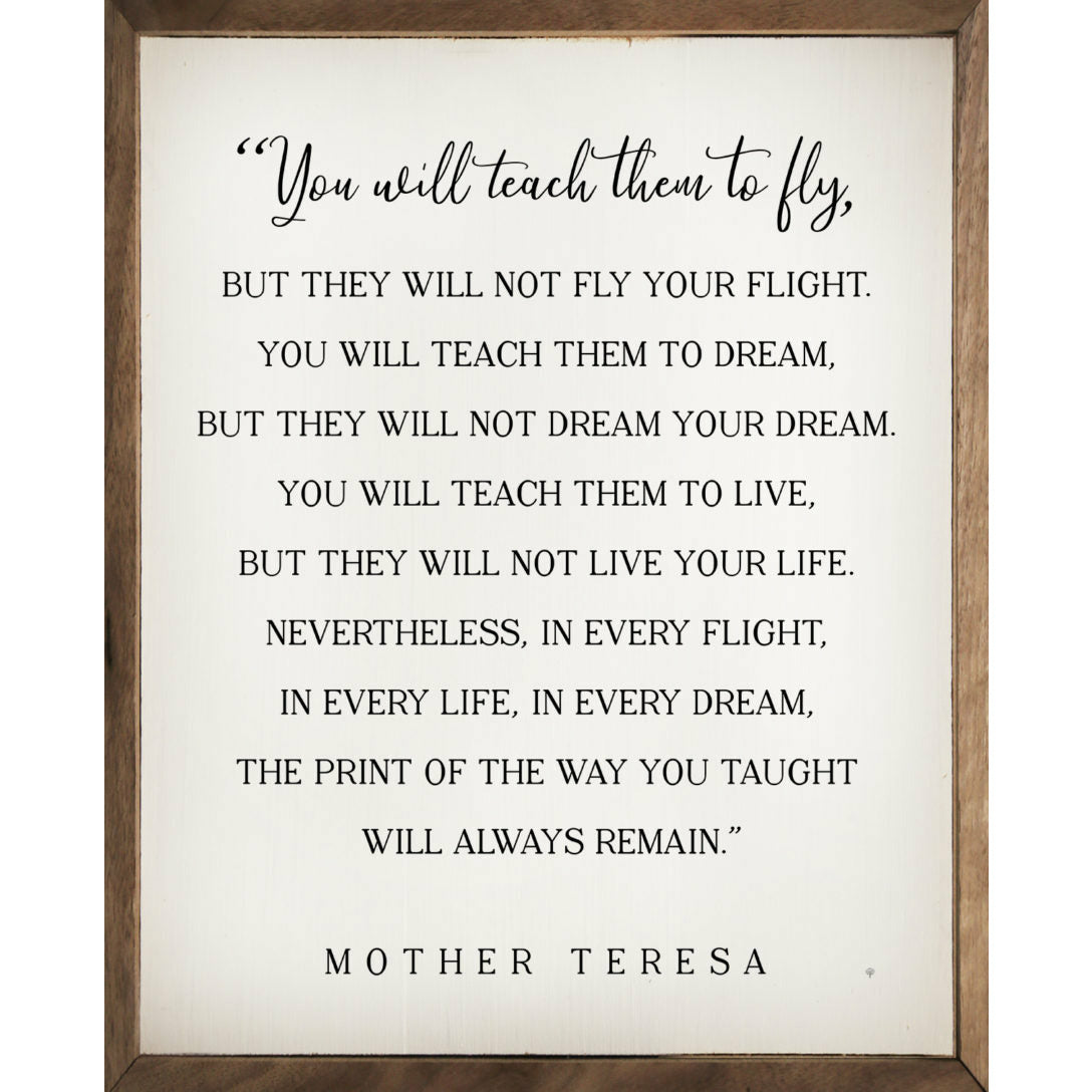 You Will Teach Them To Fly Wood Framed Print